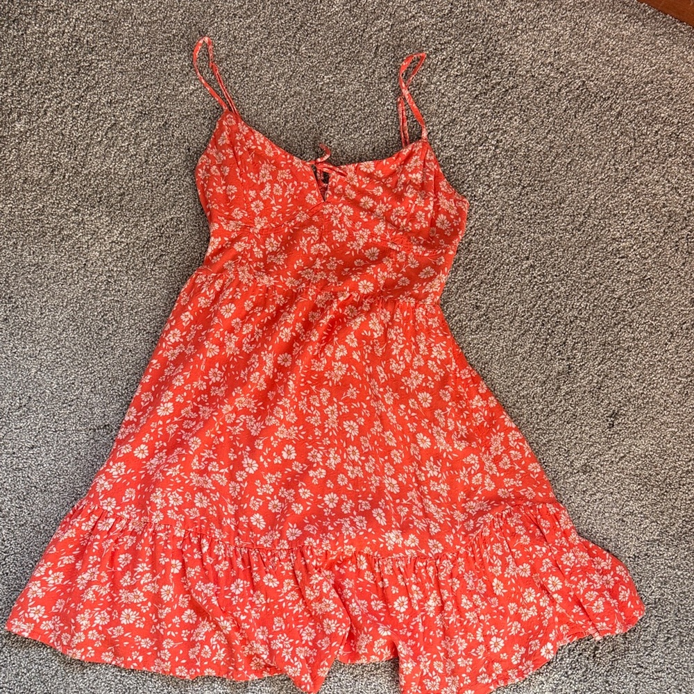 Billabong Orange Floral Mini Dress